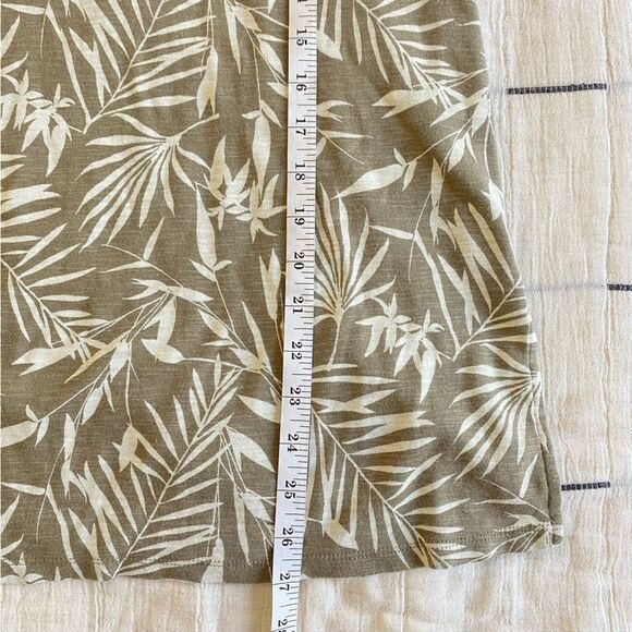 J. Jill Leaf Pattern Pima Double-v Elbow Sleeve Tunic T-shirt Pima Cotton Small - Picture 8 of 8